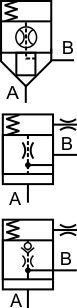 flow and pressure logic valve symbol