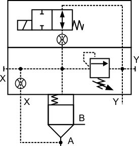 unloading logic valve symbol