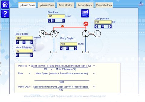 Fluid power calculator