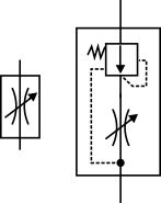 pressure compensated flow control symbol